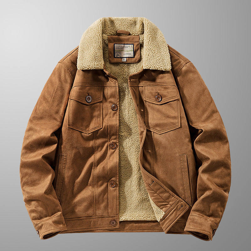 Luke  Regular Fit Sherpa Jacket | Collared Button Front Sherpa Jacket