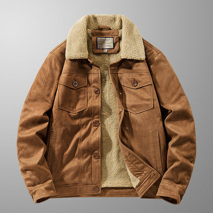Luke  Regular Fit Sherpa Jacket | Collared Button Front Sherpa Jacket