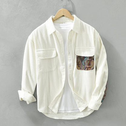 Samuel Corduroy Relaxed Fit Shirt | Collared Long Sleeve Shirt
