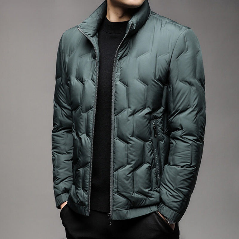 Jack Quilted Stand Collar Puffer Jacket | Zip Up Hip-Length Puffer Jacket