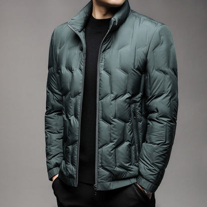 Jack Quilted Stand Collar Puffer Jacket | Zip Up Hip-Length Puffer Jacket