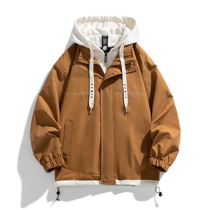 Noah Oversized Layered Hooded Jacket | Drawstring Pockets Jacket