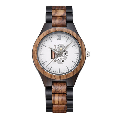 Theodore Wooden Analog Watch | Link Bracelet Round Face Analog Watch