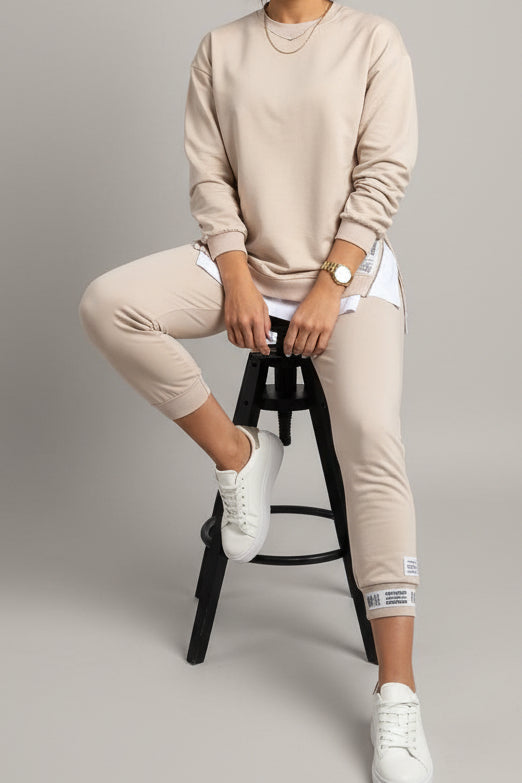 LOUNGECOM – Comfortable Cotton-Polyester Loungewear Set for Women