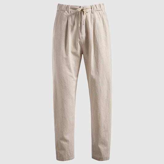 Oscar Relaxed Fit Trousers | Pleated Drawstring Waist Trousers
