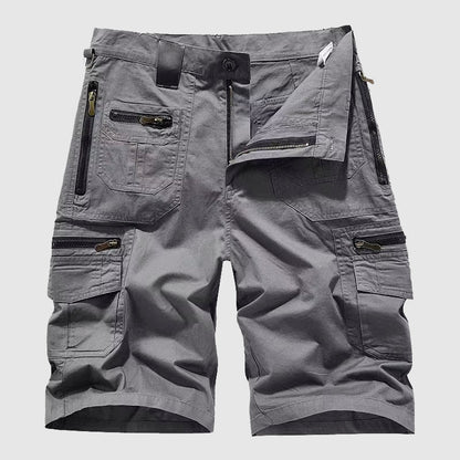 Lorenzo Vitali Relaxed Knee-Length Cargo Shorts with Functional Zipper Details