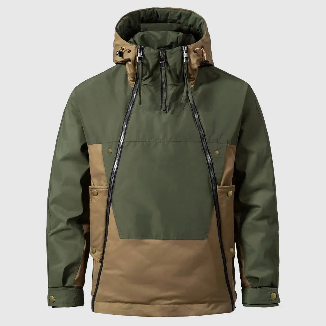 Theodore Color-Block Relaxed Fit Anorak Jacket | Hooded Padded Jacket