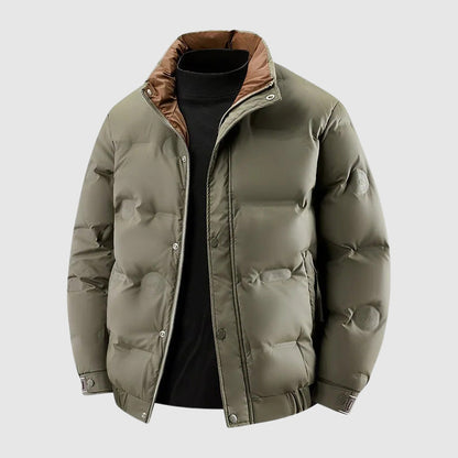 Leo Quilted Relaxed Fit Puffer Jacket | Snap Button Closure Hip-Length Jacket
