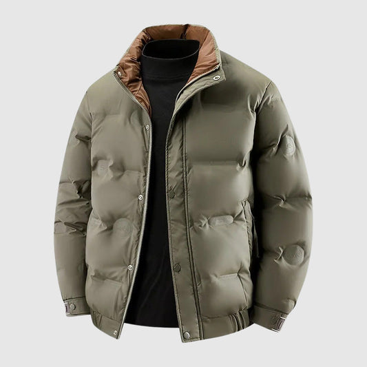 Leo Quilted Relaxed Fit Puffer Jacket | Snap Button Closure Hip-Length Jacket