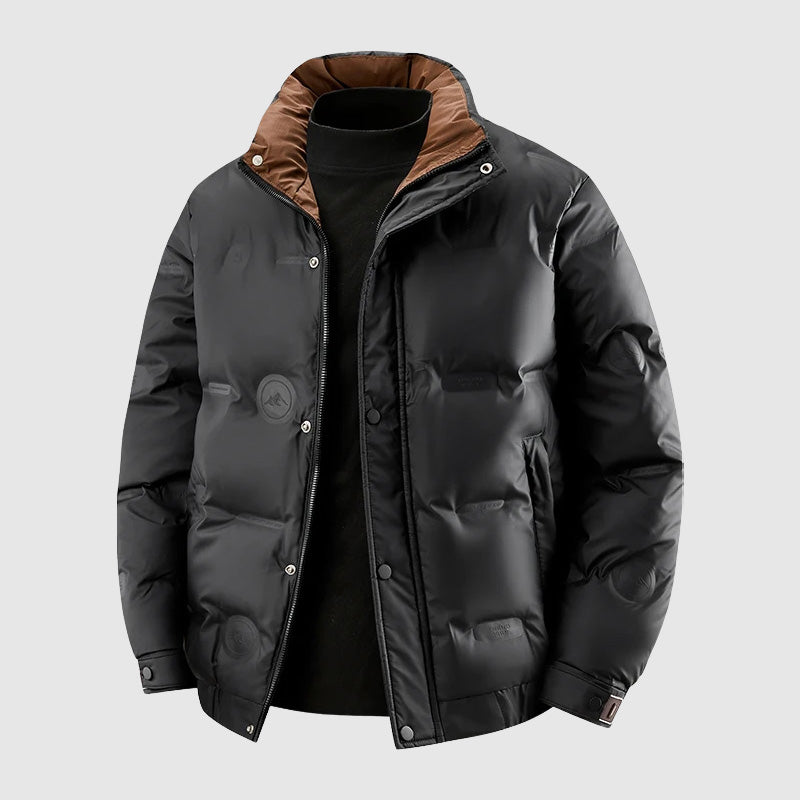Leo Quilted Relaxed Fit Puffer Jacket | Snap Button Closure Hip-Length Jacket