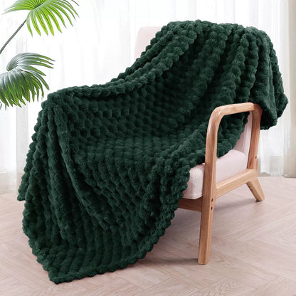 Modern Textured Fleece Throw Blanket With Bubble Design