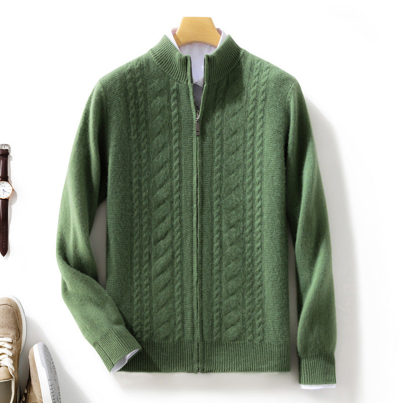 Mock Neck Zippered Chasmere Knit