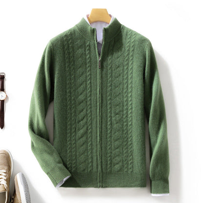 Mock Neck Zippered Chasmere Knit