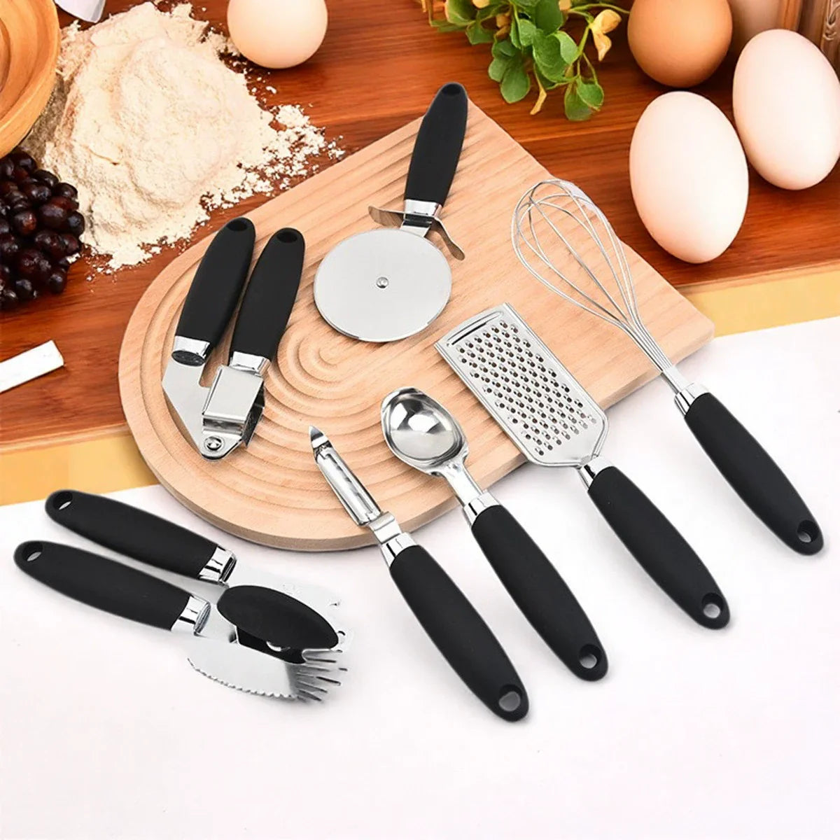 Modern Copper Utensil Set with Ergonomic Handles