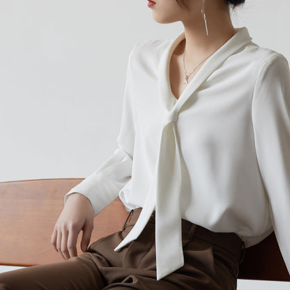 Bow-Tie Chiffon Blouse