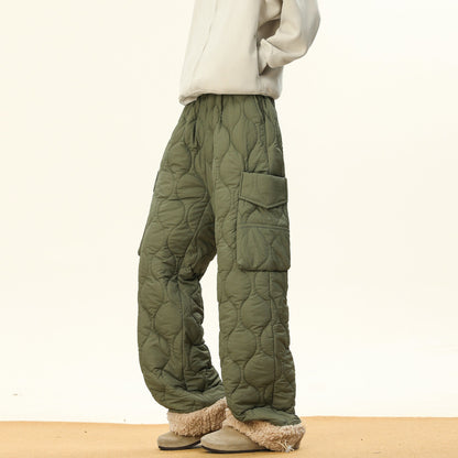 Oscar Quilted Wide-Leg Quilted Pants | Non-Fur Lined Solid Pants