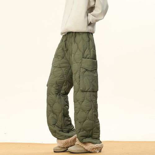 Oscar Quilted Wide-Leg Quilted Pants | Non-Fur Lined Solid Pants