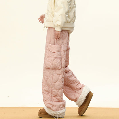 Oscar Quilted Wide-Leg Quilted Pants | Non-Fur Lined Solid Pants