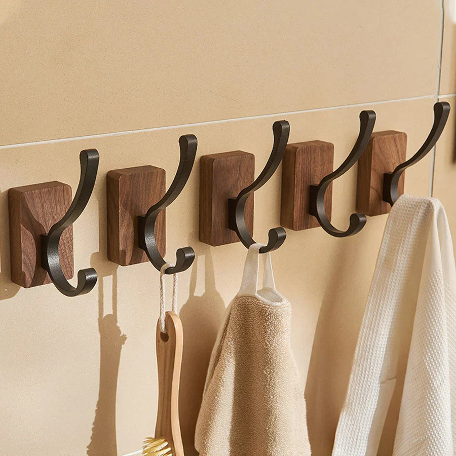Nordic Minimalist Wood and Metal Wall Hook