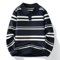 Navy Blue with White Stripes