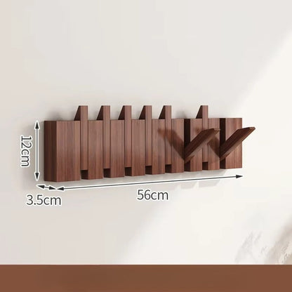 Modern Wooden Flip Hook Rack With Foldable Hooks