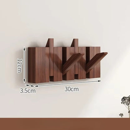 Modern Wooden Flip Hook Rack With Foldable Hooks