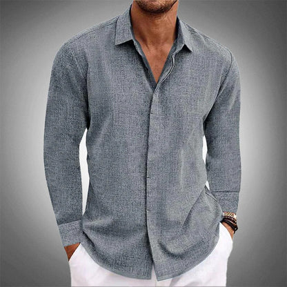 Roberto Relaxed Fit Button-Up Shirt | Collared Long Sleeve Shirt