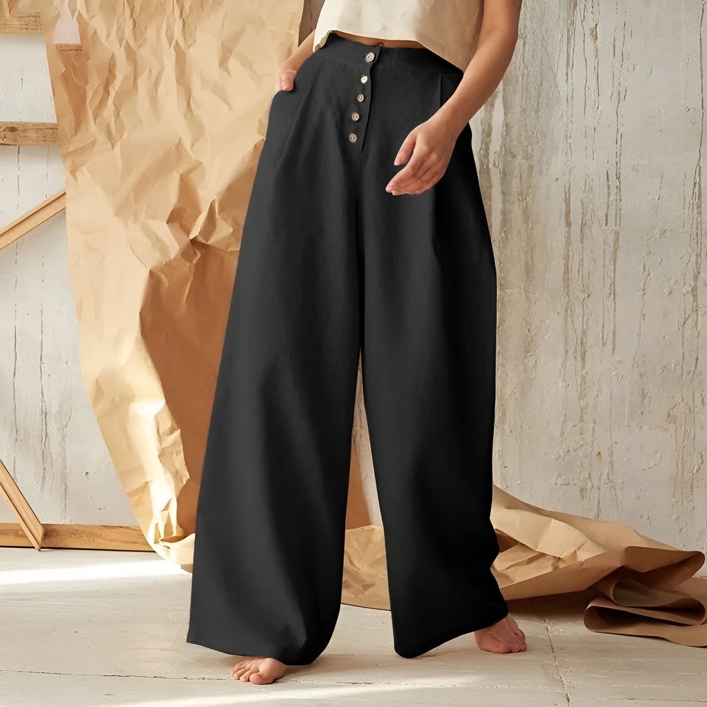 Jade Button-Up Palazzos