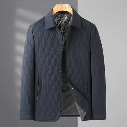 Arthur Quilted Jacket | Collared Button Front Long Sleeve Jacket