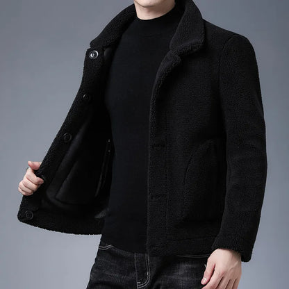 Oscar Relaxed Fit Sherpa Jacket | Collared Button Front Jacket