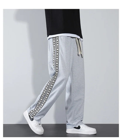George Relaxed Fit Track Pants | Striped Drawstring Track Pants