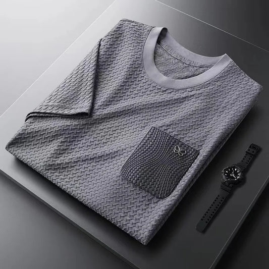 Waffle-Knit Jacqaurd Shirt
