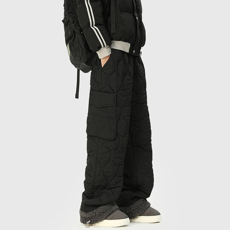 Oscar Quilted Wide-Leg Quilted Pants | Non-Fur Lined Solid Pants