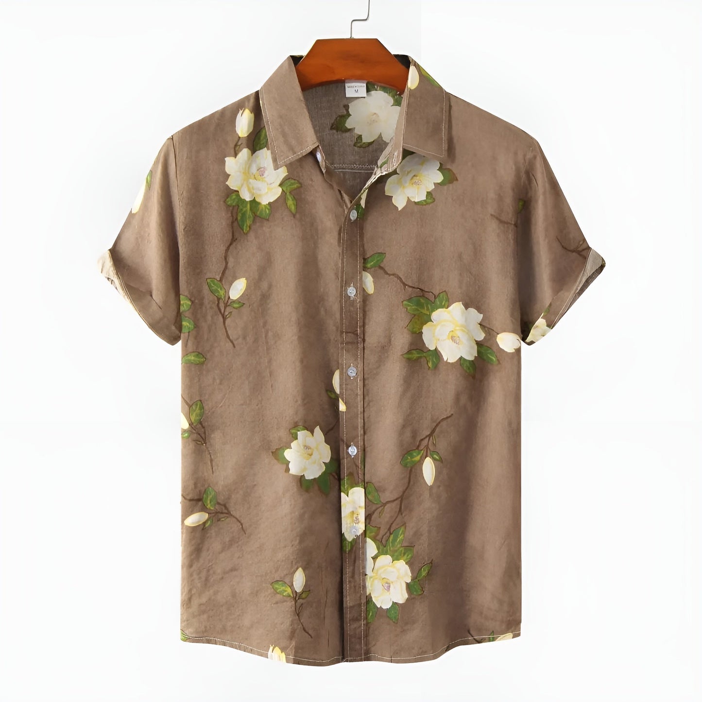 Acosta Floral 3D Print Short Sleeve Button-Up Shirt