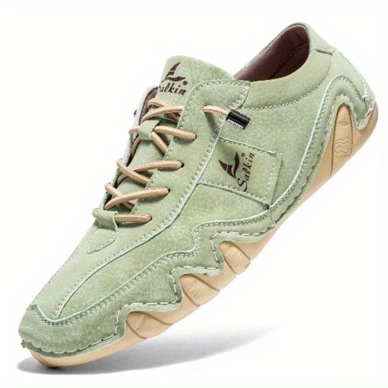 Oscar Low-Top Lace-Up Shoes | Contrast Stitching Ankle-Height Lace-Up Shoes
