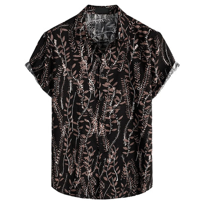 Hawaiian 3D Print Casual Button-Up Shirt