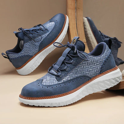 Oliver Low-Top Oxford Sneakers | Brogue Detailing Basketweave Sneakers