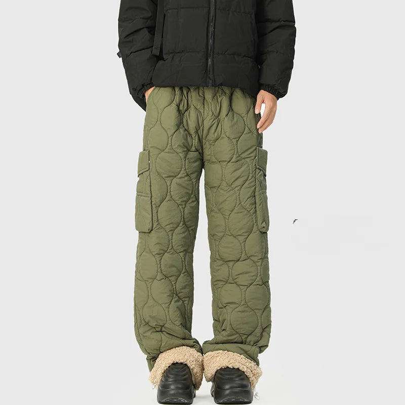 Oscar Quilted Wide-Leg Quilted Pants | Non-Fur Lined Solid Pants