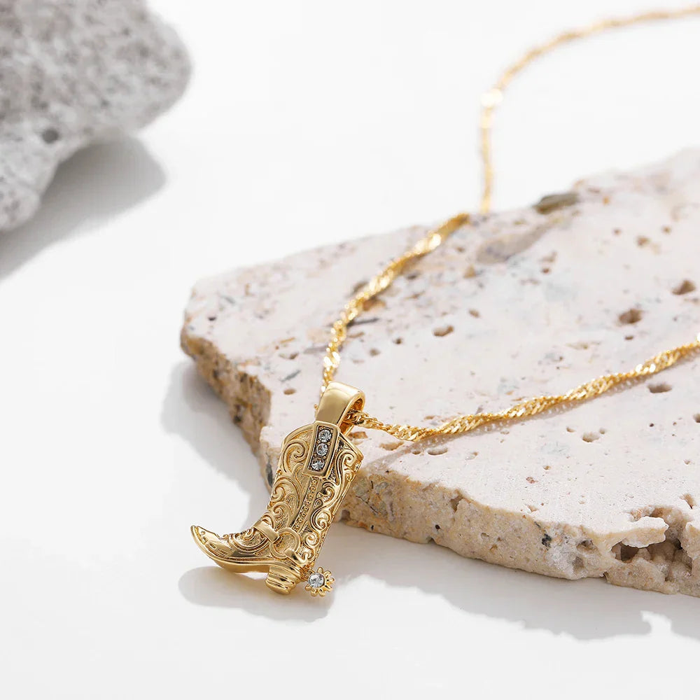 Dainty Cowboy Boot Necklace