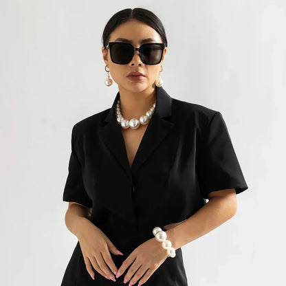 Selene Pearl Choker Set | Oversized Graduated Pearl Necklace