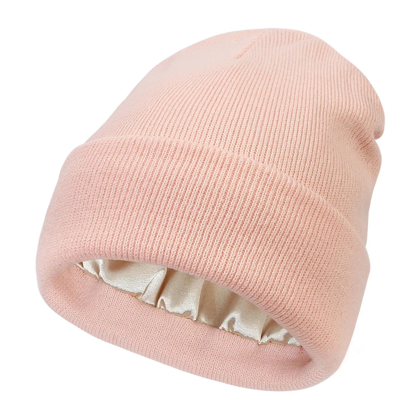 Isla Fitted Beanie | Ribbed Cuffed Satin-Lined Beanie