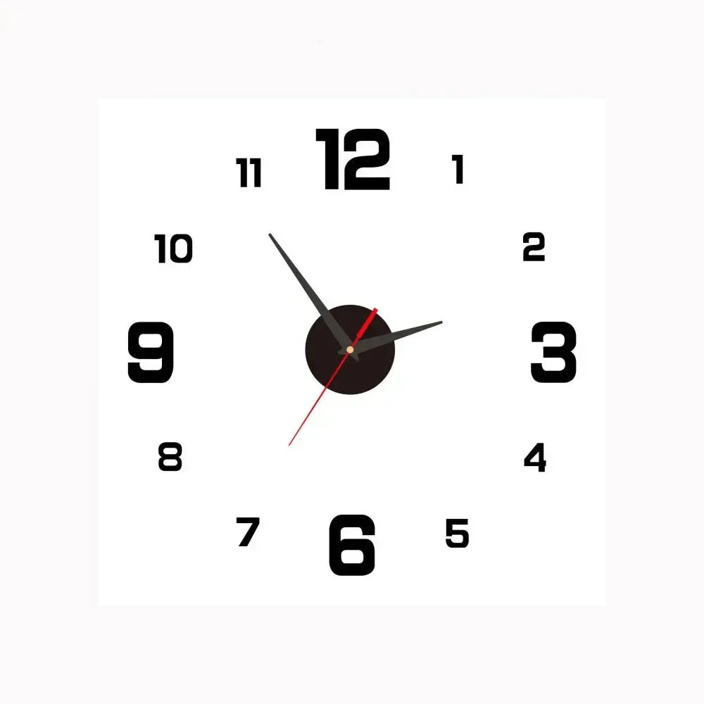 Modern Acrylic Mirror and Plastic Wall Clock