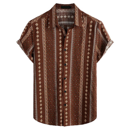 Hawaiian 3D Print Casual Button-Up Shirt
