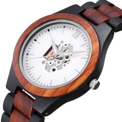 Theodore Wooden Analog Watch | Link Bracelet Round Face Analog Watch