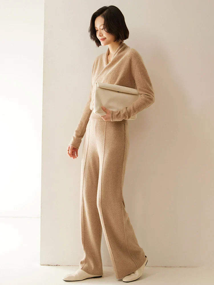 Isla Wool Wrap Sweater | V-Neck Long Sleeve Sweater