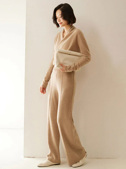 Isla Wool Wrap Sweater | V-Neck Long Sleeve Sweater