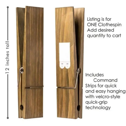 Modern Wall-Mounted Wooden Towel Clip Holder