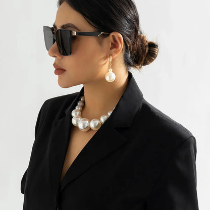 Selene Pearl Choker Set | Oversized Graduated Pearl Necklace