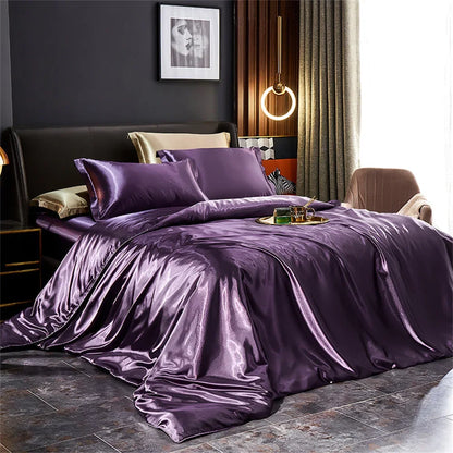 Luxury Silk Bedding Set With Satin Finish