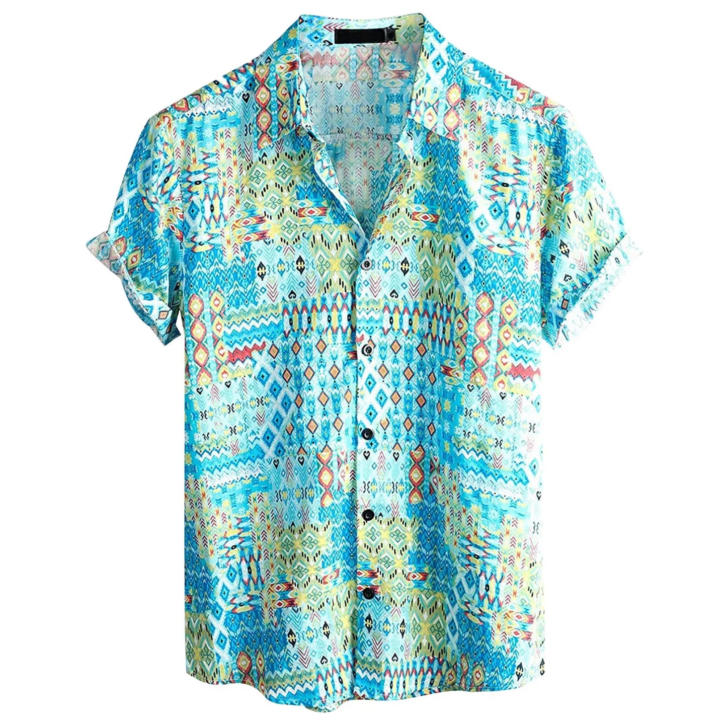 Hawaiian 3D Print Casual Button-Up Shirt
